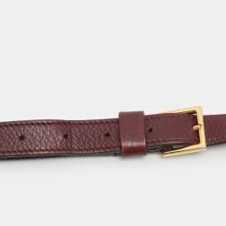 Pre Owned Tom Ford Dark Red Leather Mini Jennifer Crossbody Bag