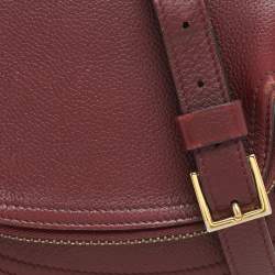 Pre Owned Tom Ford Dark Red Leather Mini Jennifer Crossbody Bag