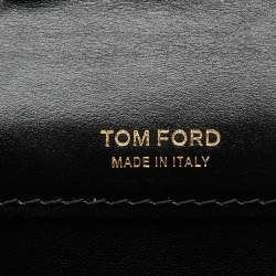Pre Owned Tom Ford Black Croc Embossed Leather Whitney Shoulder Bag
