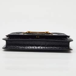 Pre Owned Tom Ford Black Croc Embossed Leather Whitney Shoulder Bag
