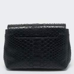 مملوكة مسبقًا حقيبة كتف توم فورد "ليونيكا" قفل صغيرة جلد ثعبان أسود