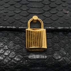 مملوكة مسبقًا حقيبة كتف توم فورد "ليونيكا" قفل صغيرة جلد ثعبان أسود