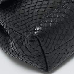 مملوكة مسبقًا حقيبة كتف توم فورد "ليونيكا" قفل صغيرة جلد ثعبان أسود