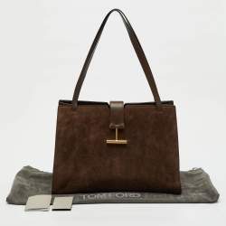 Pre Owned Tom Ford Brown Suede and Leather Tote