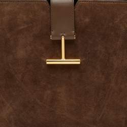Pre Owned Tom Ford Brown Suede and Leather Tote