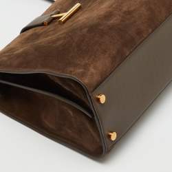 Pre Owned Tom Ford Brown Suede and Leather Tote