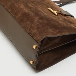 Pre Owned Tom Ford Brown Suede and Leather Tote