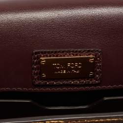 Pre Owned Tom Ford Burgundy Lizard Natalia Chain Shoulder Bag