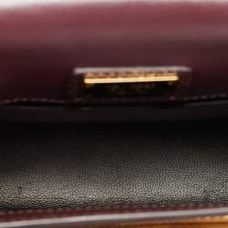 Pre Owned Tom Ford Burgundy Lizard Natalia Chain Shoulder Bag