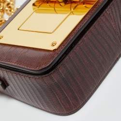 Pre Owned Tom Ford Burgundy Lizard Natalia Chain Shoulder Bag