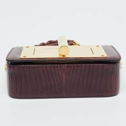 Pre Owned Tom Ford Burgundy Lizard Natalia Chain Shoulder Bag