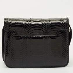Pre Owned Tom Ford Black Watersnake Leather Small Natalia Crossbody Bag