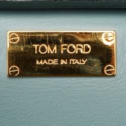 Pre Owned Tom Ford Mint Green Python Large Natalia Shoulder Bag