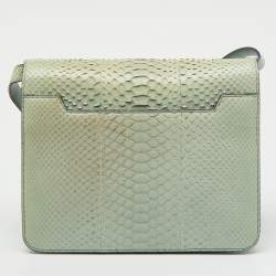 Pre Owned Tom Ford Mint Green Python Large Natalia Shoulder Bag