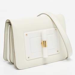Pre Owned Tom Ford White Leather Small Natalia Crossbody Bag