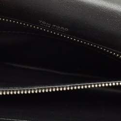 Pre Owned Tom Ford Black/Silver Leopard Print Sequins and Leather Natalia Long Clutch Bag