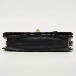 Pre Owned Tom Ford Black/Silver Leopard Print Sequins and Leather Natalia Long Clutch Bag