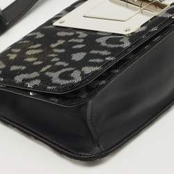 Pre Owned Tom Ford Black/Silver Leopard Print Sequins and Leather Natalia Long Clutch Bag