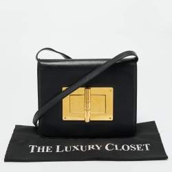 Pre Owned Tom Ford Black Leather Large Natalia Shoulder Bag