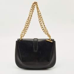 Pre Owned Tom Ford Black Leather Tara Chain Shoulder Bag