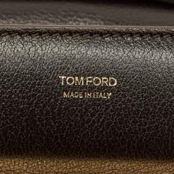 Pre Owned Tom Ford Dark Brown Leather Small Natalia Crossbody Bag