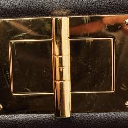 Pre Owned Tom Ford Dark Brown Leather Small Natalia Crossbody Bag