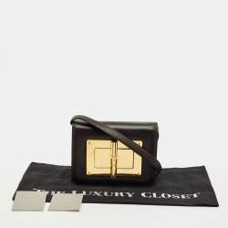 Pre Owned Tom Ford Dark Brown Leather Small Natalia Crossbody Bag