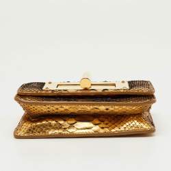 مملوكة مسبقًا حقيبة كروس توم فورد ناتاليا بايثون ذهبي ميتاليك سلسلة