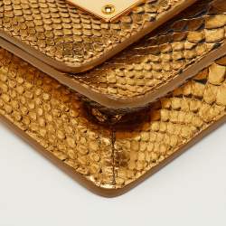 مملوكة مسبقًا حقيبة كروس توم فورد ناتاليا بايثون ذهبي ميتاليك سلسلة