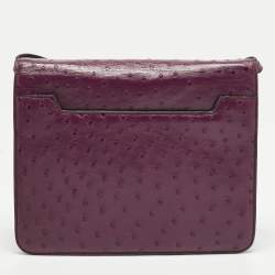 مملوكة مسبقًا Tom Ford Natalia Large Purple Ostrich Shoulder Bag