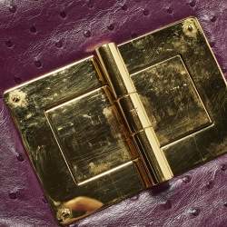 مملوكة مسبقًا Tom Ford Natalia Large Purple Ostrich Shoulder Bag