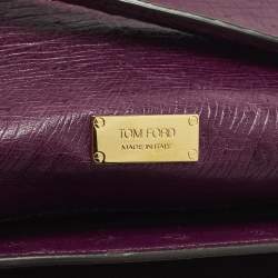 مملوكة مسبقًا Tom Ford Natalia Large Purple Ostrich Shoulder Bag