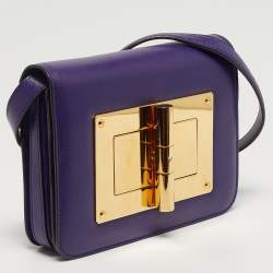 Pre Owned Tom Ford Natalia Small Purple Leather Shoulder Bag