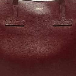 Pre Owned حقيبة يد توم فورد جلد أحمر داكن للتسوق