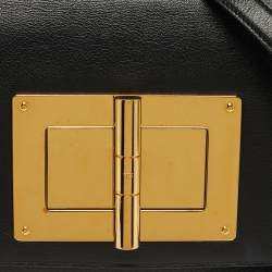مملوكة مسبقًا Tom Ford Natalia Convertible Black Leather Clutch