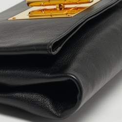مملوكة مسبقًا Tom Ford Natalia Convertible Black Leather Clutch