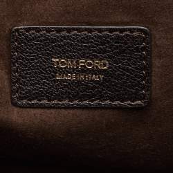 Pre Owned Tom Ford Natalia Dark Brown Nubuck Leather Convertible Clutch