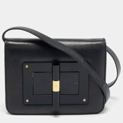Pre Owned Tom Ford Natalia Small Black Leather Crossbody Bag