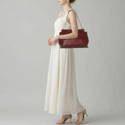 Pre Owned حقيبة توم فورد ناتاليا يد علوية جلد أحمر