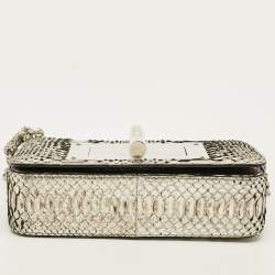 Pre Owned حقيبة كتف توم فورد "ناتاليا" فضي جلود ثعبان