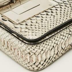 Pre Owned حقيبة كتف توم فورد "ناتاليا" فضي جلود ثعبان