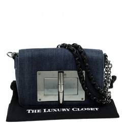 Pre Owned Tom Ford Blue Denim Natalia Crossbody Bag