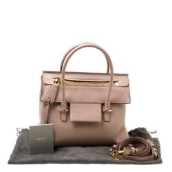 Tom Ford Beige Leather Icon Top Handle Bag
