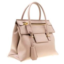 Tom Ford Beige Leather Icon Top Handle Bag