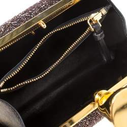 Tom Ford Brown Gems Embellished Ring Clutch