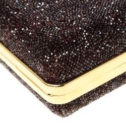 Tom Ford Brown Gems Embellished Ring Clutch