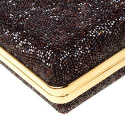 Tom Ford Brown Gems Embellished Ring Clutch