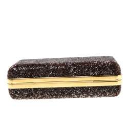 Tom Ford Brown Gems Embellished Ring Clutch