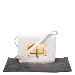 Pre Owned Tom Ford Cream Leather Large Natalia Shoulder Bag