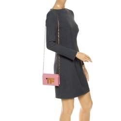 Pre Owned Tom Ford Pink Leather TF Small Chain Crossbody Bag